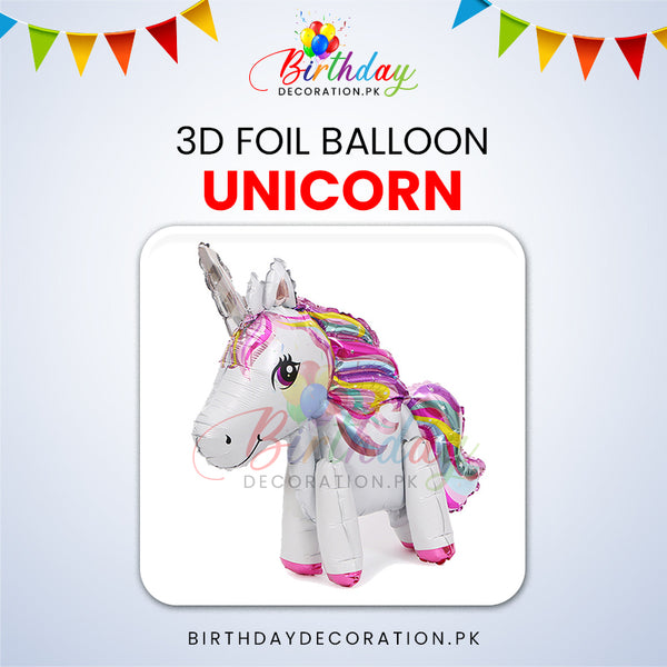 3D Unicorn Foil Balloon