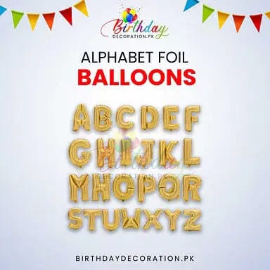 Alphabet Foil Balloons For Birthday Decoration birthdaydecoration.pk