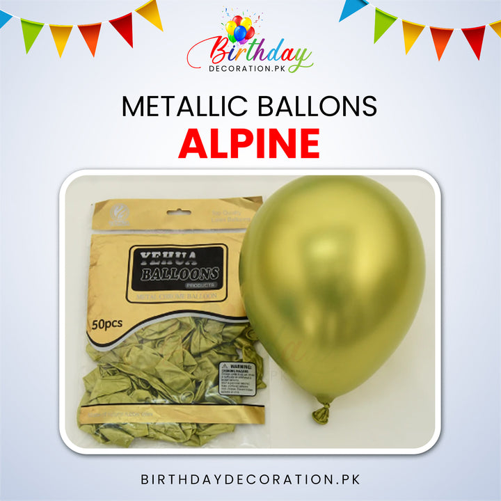 Chrome, Metallic, Shiny Latex Balloons birthdaydecoration.pk