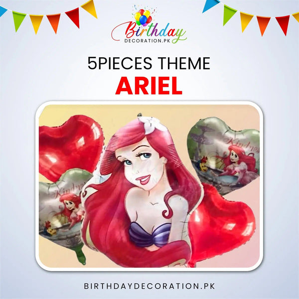 Ariel 5 Pcs Theme birthdaydecoration.pk