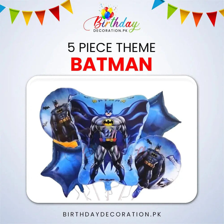 Batman 5 Pcs Theme birthdaydecoration.pk