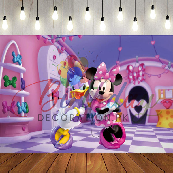 Minnie and Donald Birthday Backdrop