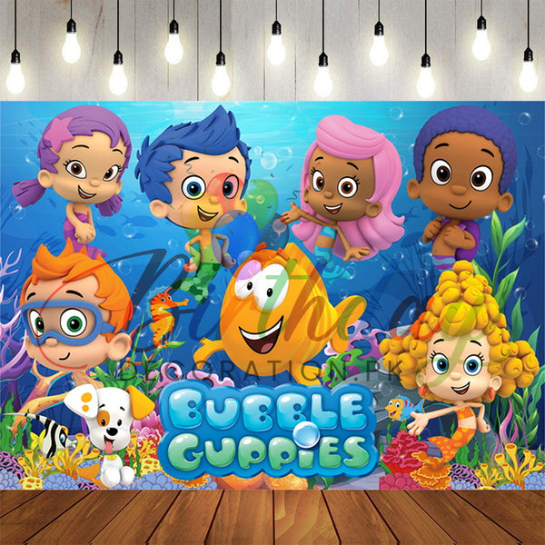 Bubble Cuppies Birthday Backdrop