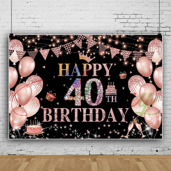Happy 40TH Birthday BackDrop
