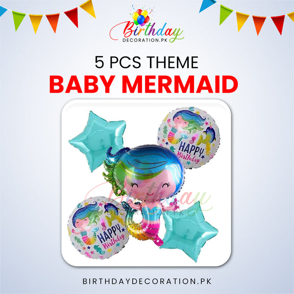 5 Pcs Baby Mermaid Theme