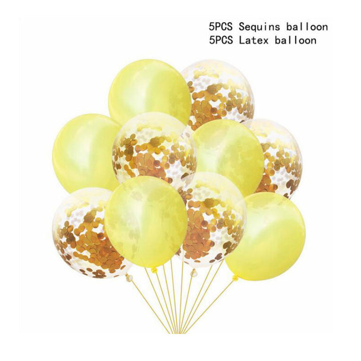 Balloon & Confetti Set Light Gold and Yellow