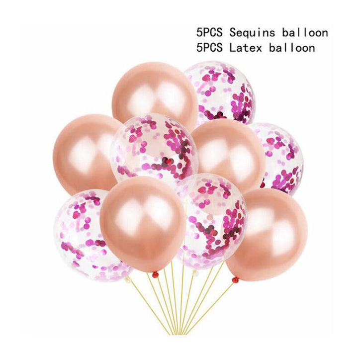 Balloon & Confetti Set Pink and Rose Gold