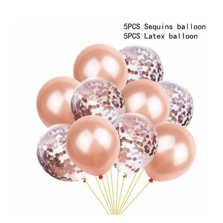 Balloon & Confetti Set Rose Gold