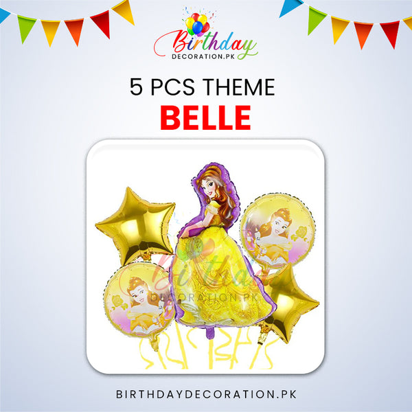 Belle 5 Pcs Theme Foil Balloon