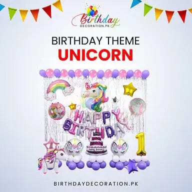 Unicorn Birthday Theme Decoration Set My Store