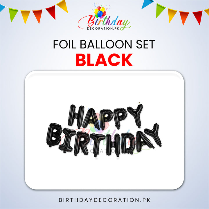 Happy Birthday Foil Banner Set birthdaydecoration.pk