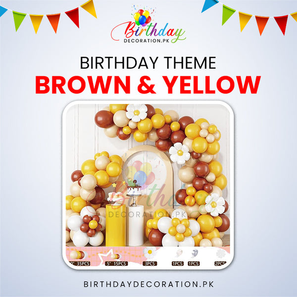 Brown & Yellow Balloon Arch Kit