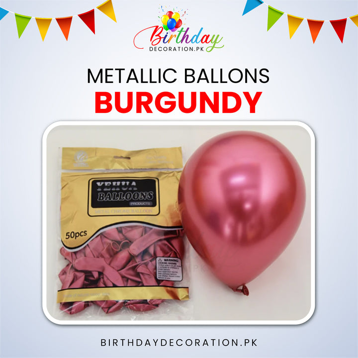 Chrome, Metallic, Shiny Latex Balloons birthdaydecoration.pk