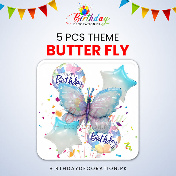 ButterFly 5 Pcs Theme Foil Balloon