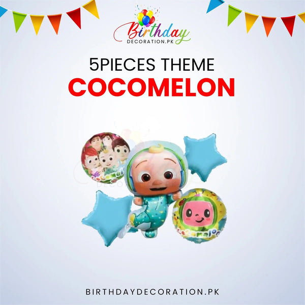 Coco Melon 5 Pcs Theme birthdaydecoration.pk