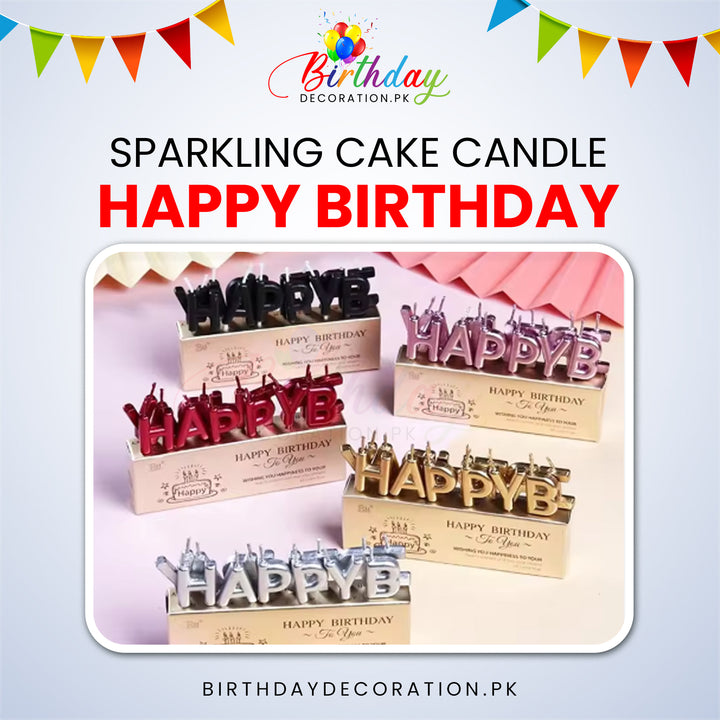 Happy Birthday Sparkling Candle birthdaydecoration.pk