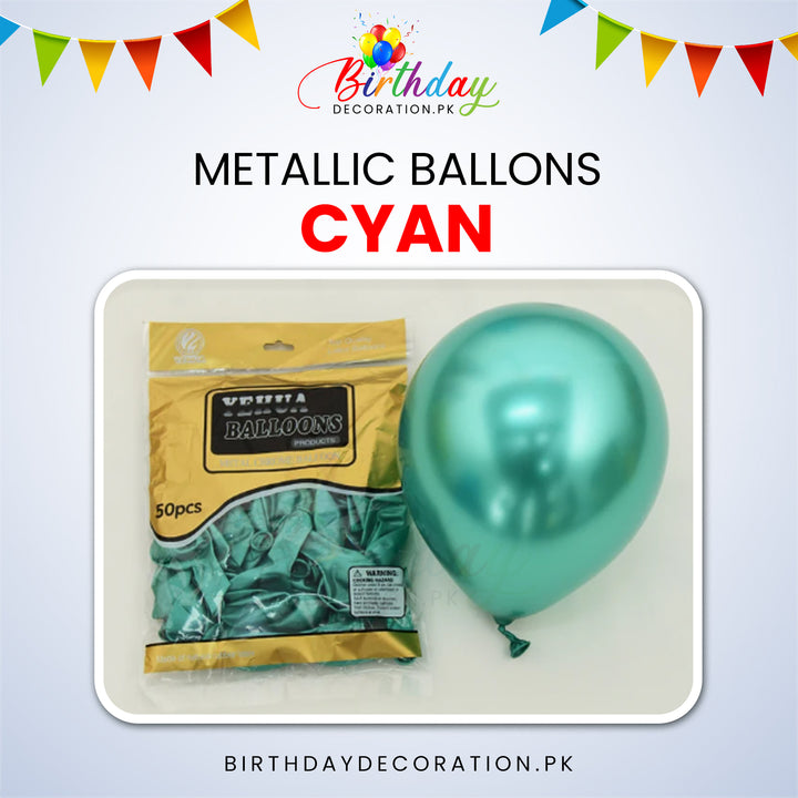 Chrome, Metallic, Shiny Latex Balloons birthdaydecoration.pk