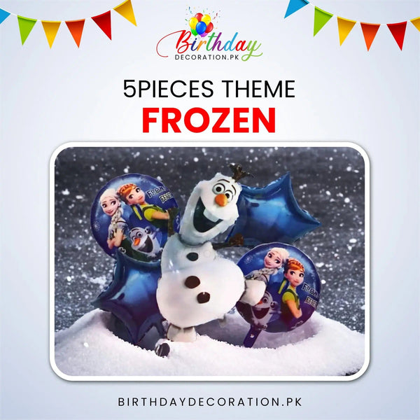 Frozen 5 Pcs Theme birthdaydecoration.pk