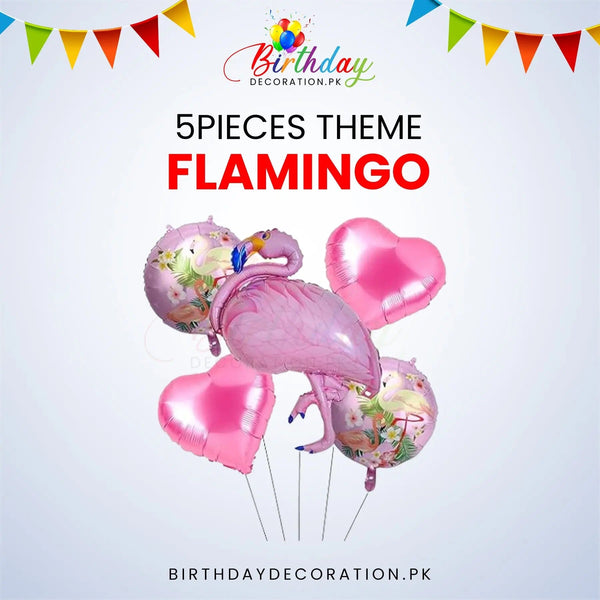 Flamingo 5 Pcs Theme birthdaydecoration.pk