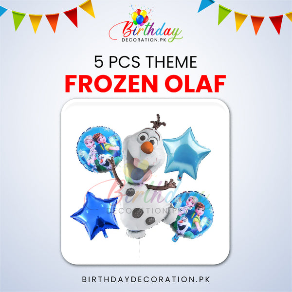 5 Pcs Olaf Theme Foil Balloon