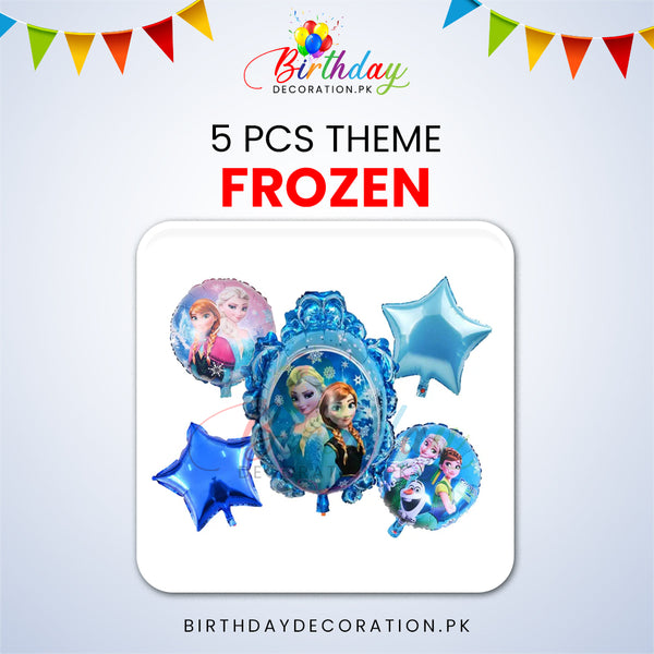 5 Pcs Frozen Theme Foil Balloon