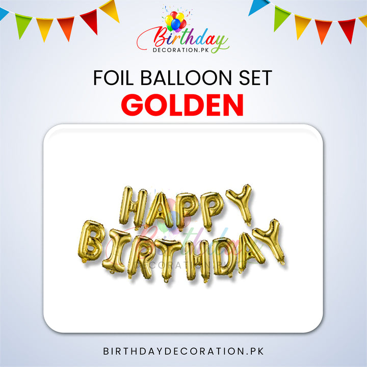 Happy Birthday Foil Banner Set birthdaydecoration.pk