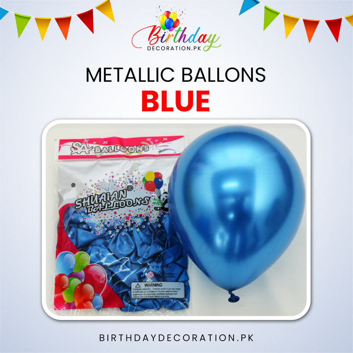 Chrome, Metallic, Shiny Latex Balloons birthdaydecoration.pk