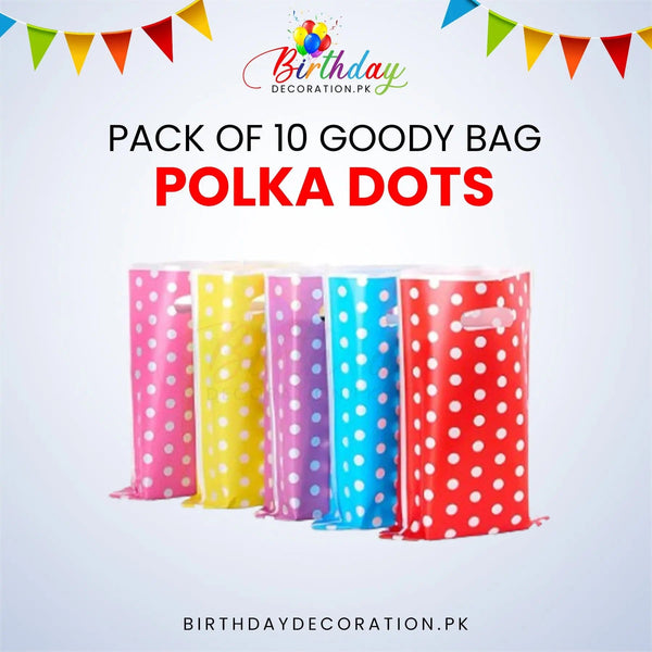 Pack Of 10 Polka Dots Goody Bags My Store