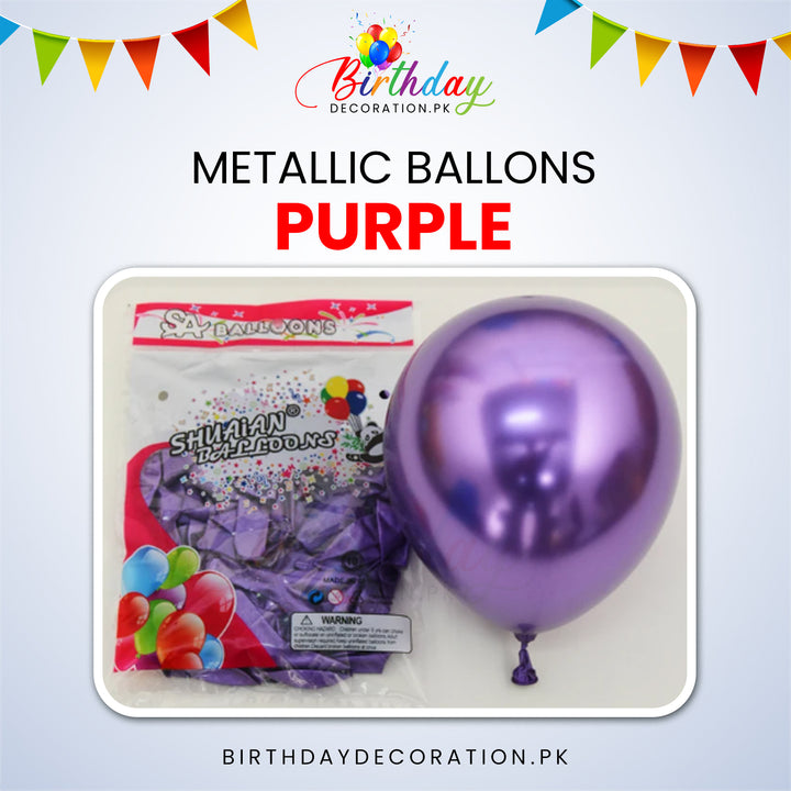 Chrome, Metallic, Shiny Latex Balloons birthdaydecoration.pk