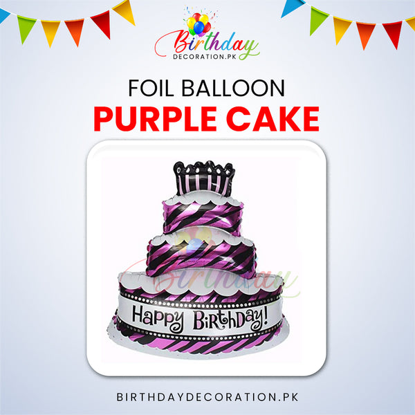 Purple Cake Birthday Foil Balloon