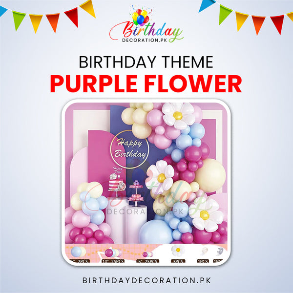 Purple Flower Balloon Arch Kit