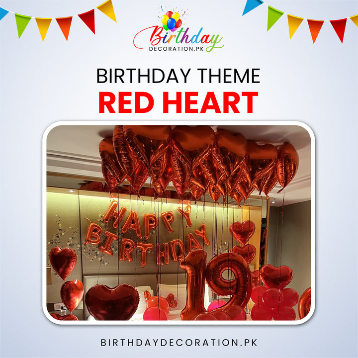 Red Heart Birthday Theme For Romantic Birthday Party My Store