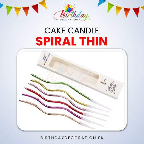 Spiral Thin Cake Candle birthdaydecoration.pk