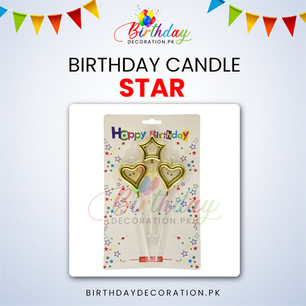 Star Heart Birthday Sparkler Candle Romantic Cake Decoration Birthday Cake Topper For Party Wedding Valentines Day Supplies