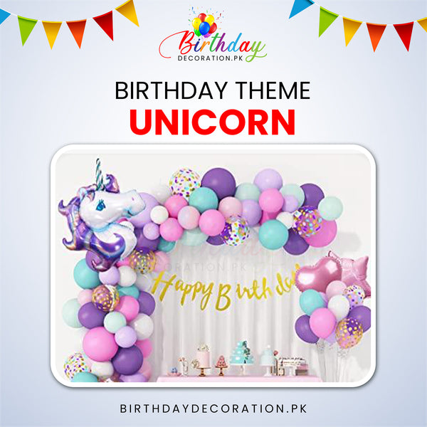 Elegent Unicorn Birthday Theme For Birthday Party birthdaydecoration.pk