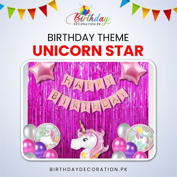 Unicorn Star Birthday Theme For Birthday My Store