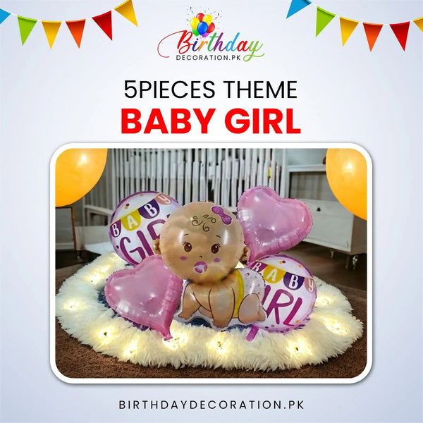 Baby Girl 5 Pcs Theme birthdaydecoration.pk