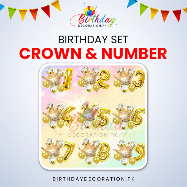 Crown & Number Birthday Set