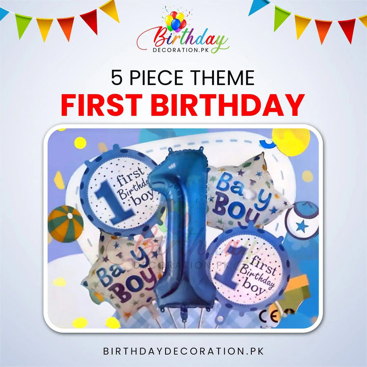 First Birthday 5 Pcs Theme birthdaydecoration.pk