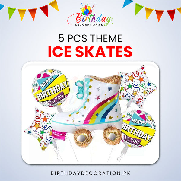 5 PCS Ice Skates Foil Balloon